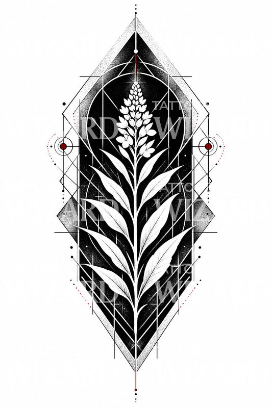 Negative Space Floral Tattoo Design