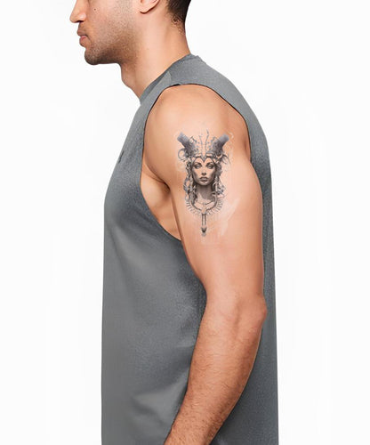Desain Tato Dewa Patung Mesir