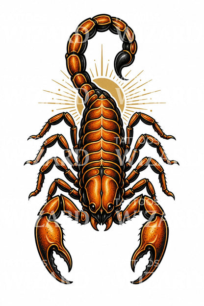 Neo Traditional Scorpion Tattoo Design