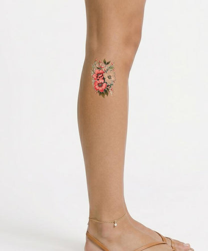 Design di Tatuaggio Neo Tradizionale di Fiori Selvatici