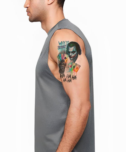Neon Joker Kort Splash Tatuering Design