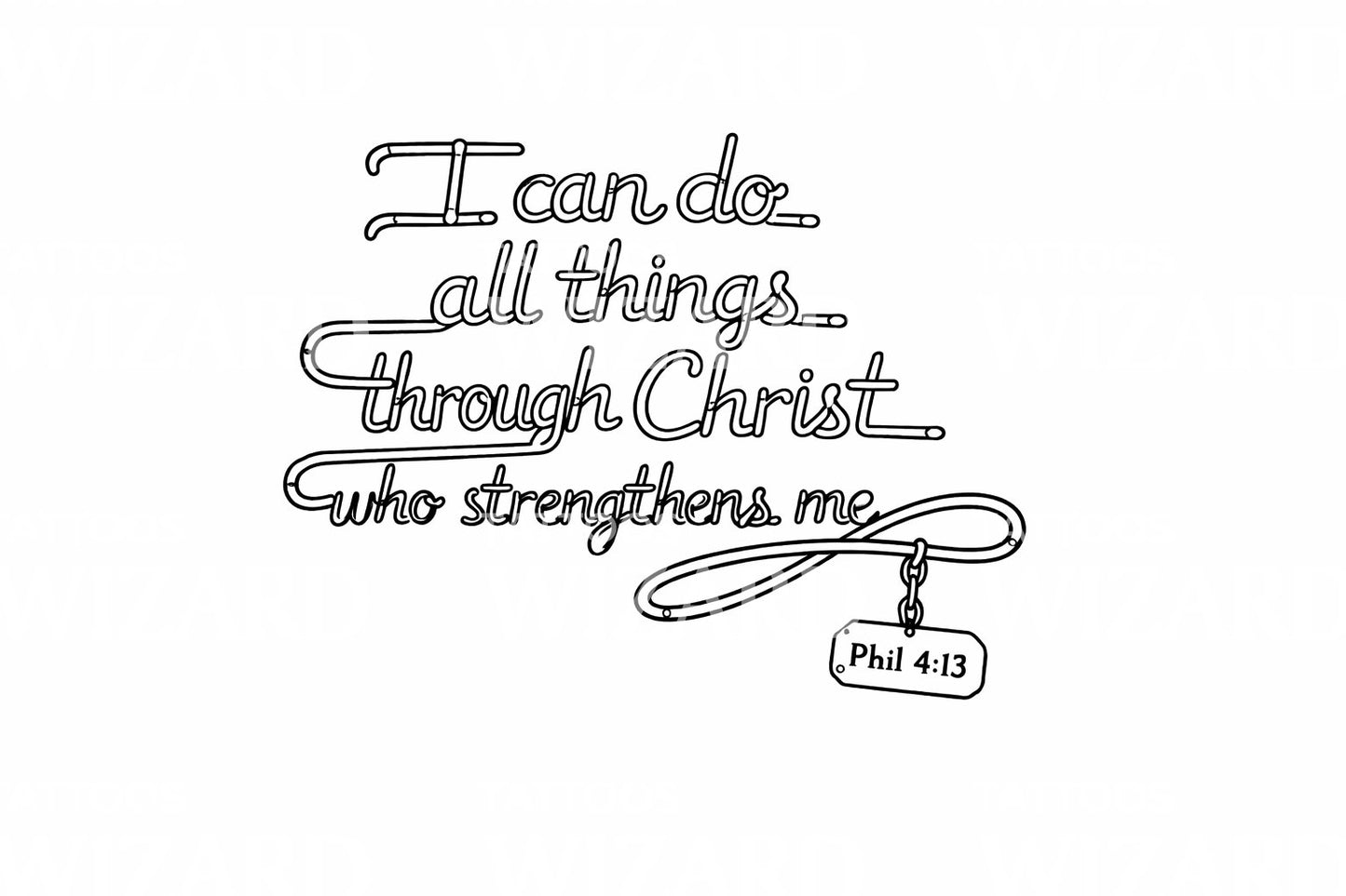 Neon Tubing Scripture Tattoo Design