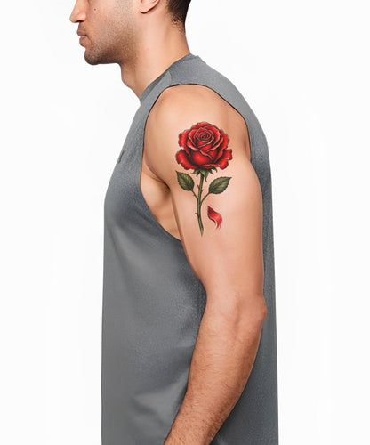 Neo Traditional Rose Tattoo Design