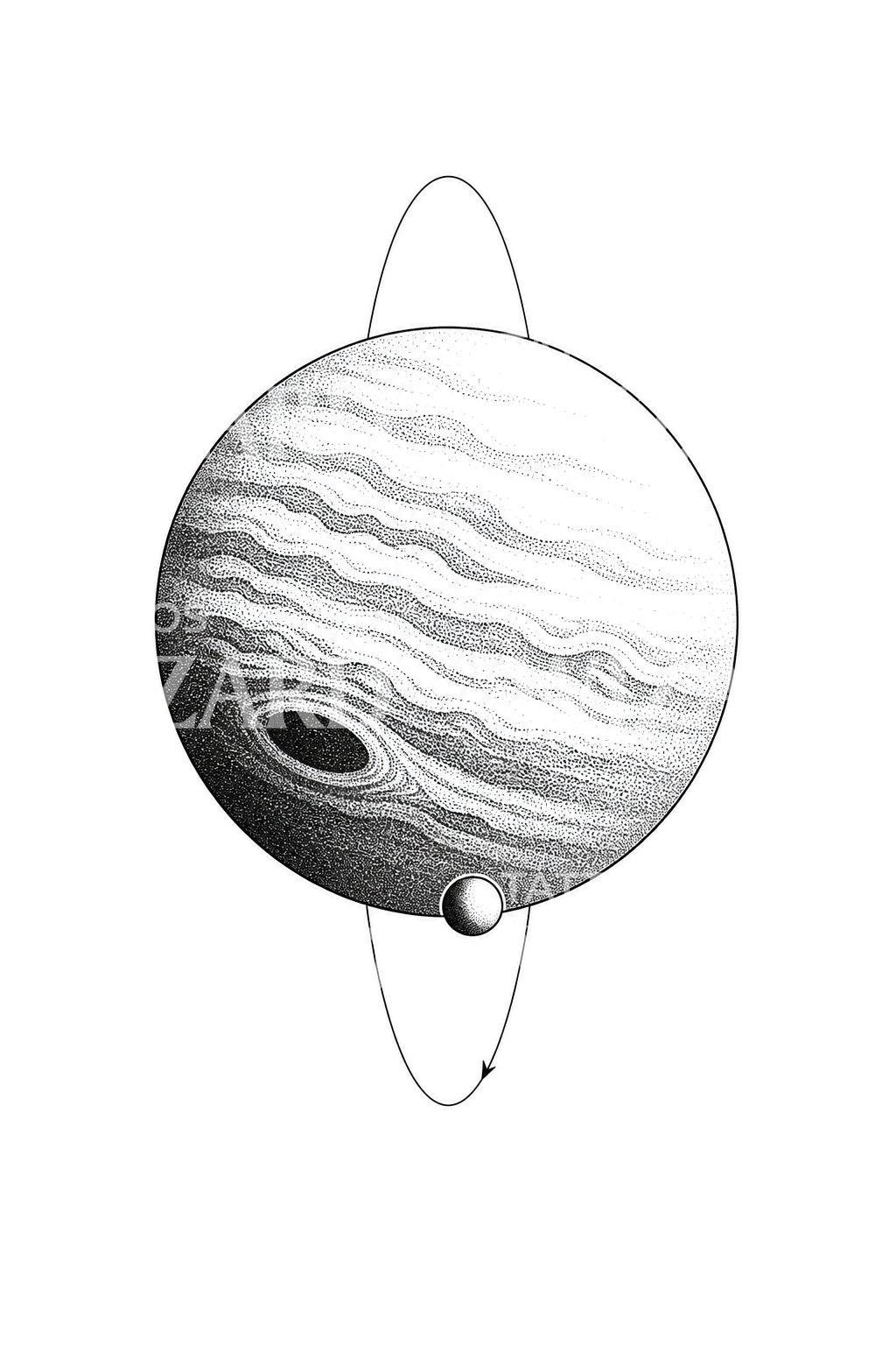 Neptuns Sturmfleck und Triton Tattoo-Design
