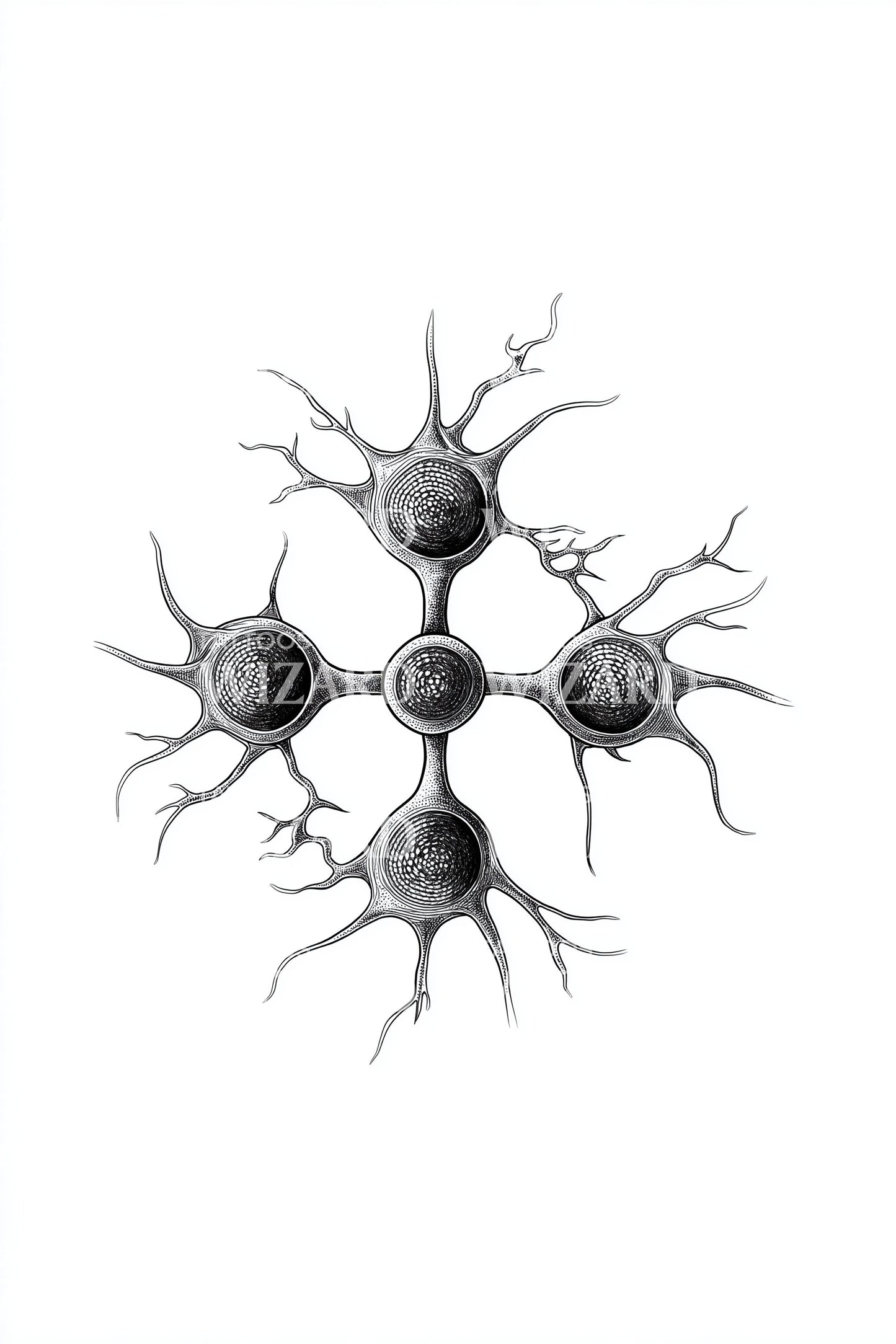 Neural Node Cluster Tattoo Design