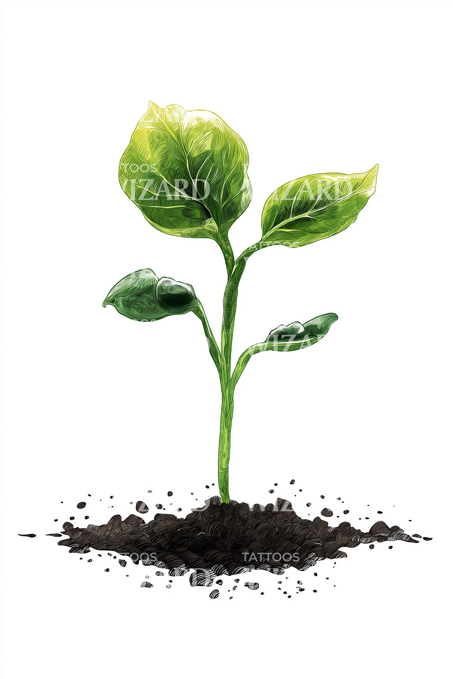 New Growth Seedling Tattoo Design