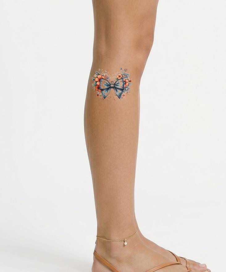 New School Cute Bow and Flowers Design