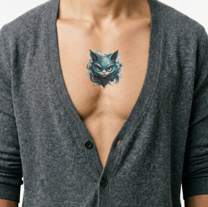 New School Cheshire Cat Tatoveringsdesign
