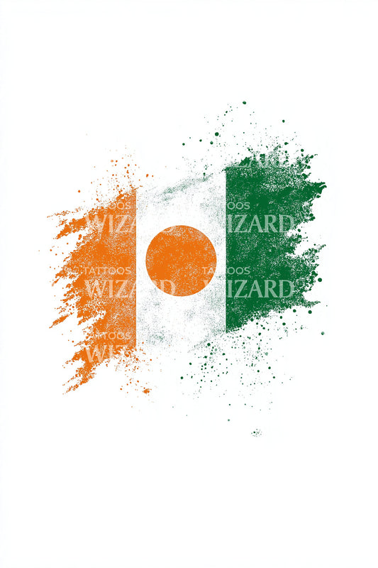 Niger Flag Brush Tattoo Design