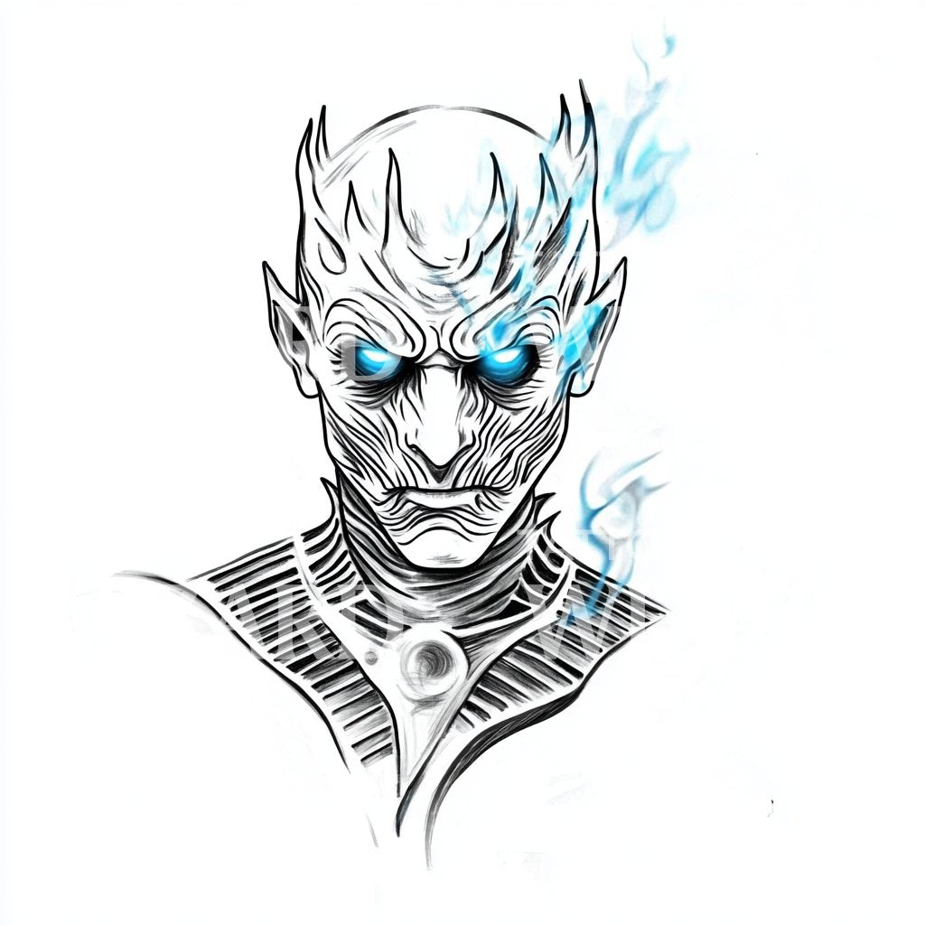 Night King Face Tattoo Design from Game of Thrones