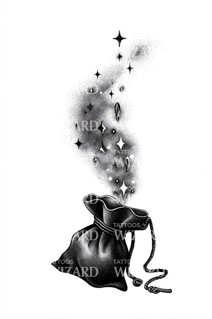 Night Potion Satchel Tattoo Design