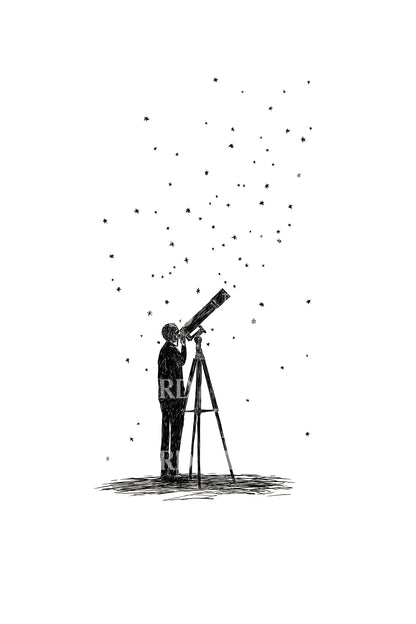 Night Sky Surveyor Tattoo Design