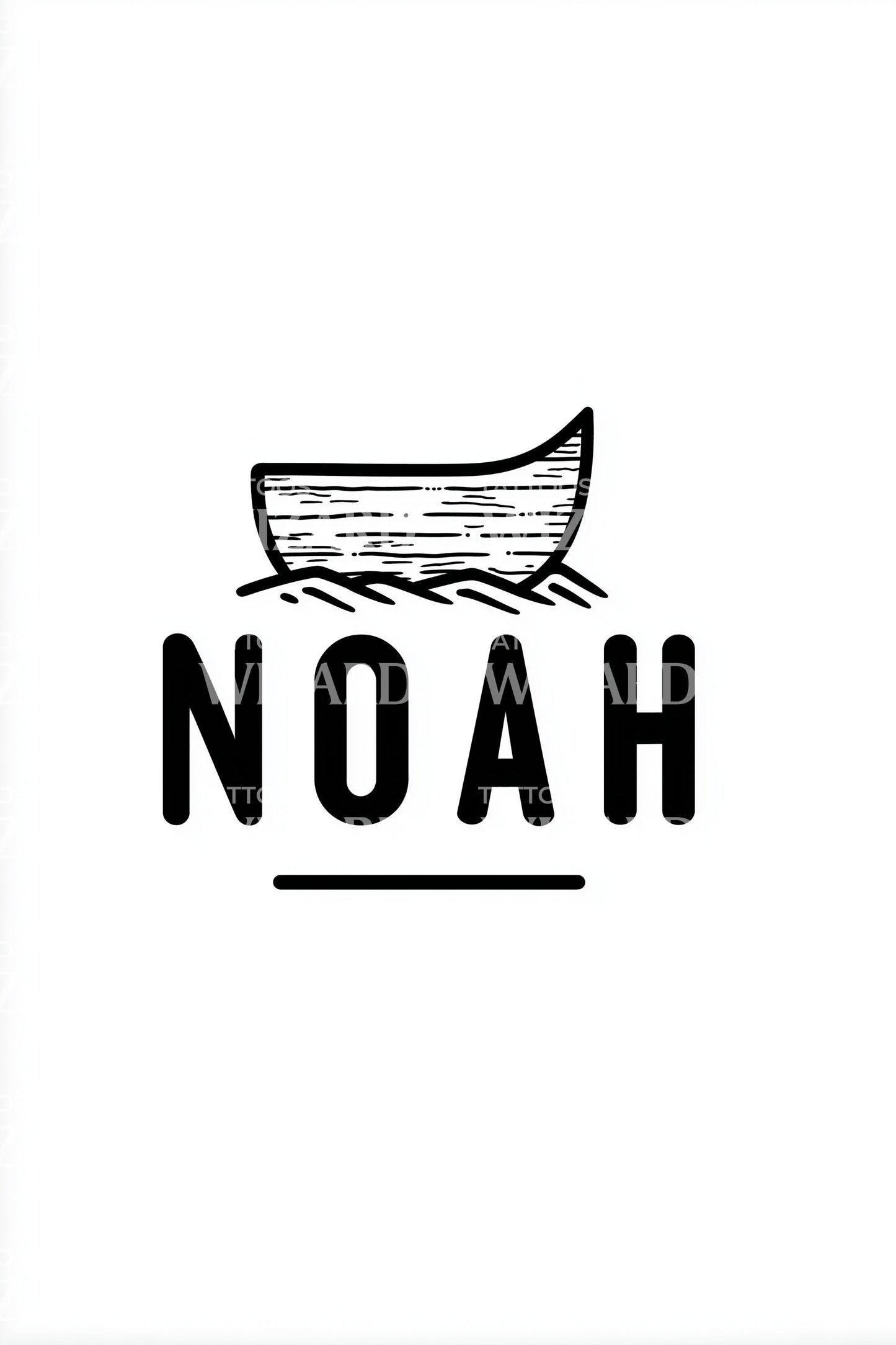 Noah Minimal Ark Tattoo Design