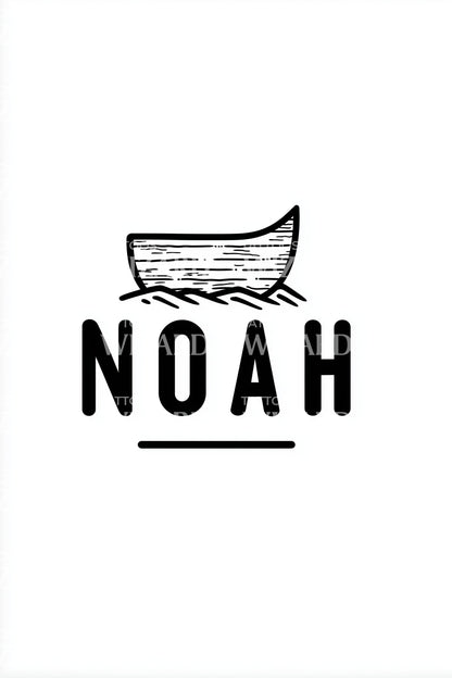 Noah Minimal Ark Tattoo Design