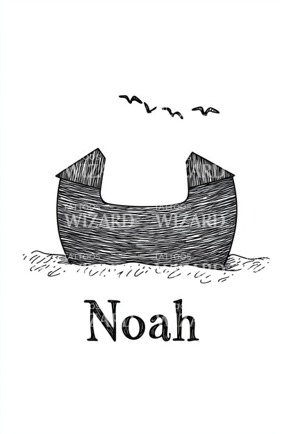 Noah Rustic Boat Tattoo Design
