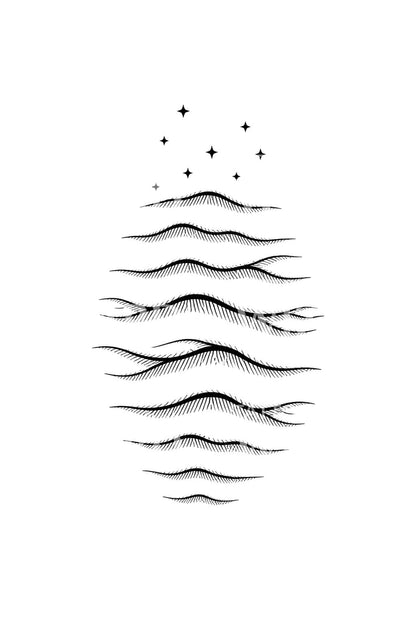 Noctilucent Cloud Waves Tattoo Design
