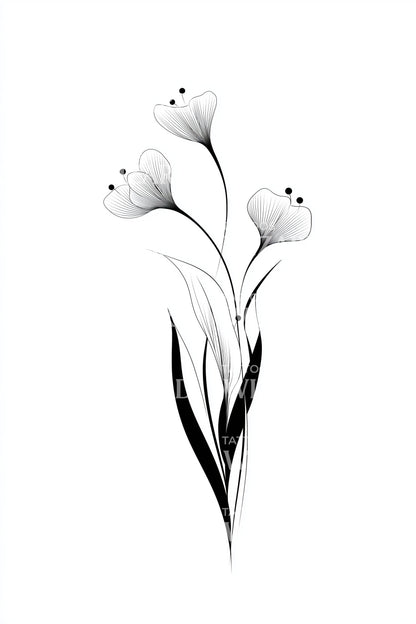 Ilustrace tetování Noir Bud Trio