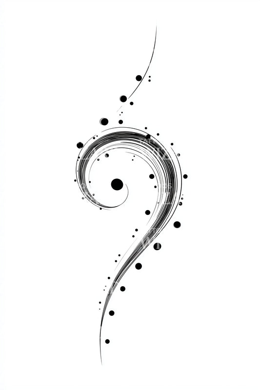 Noir Spark Swirl Tatoeage Ontwerp