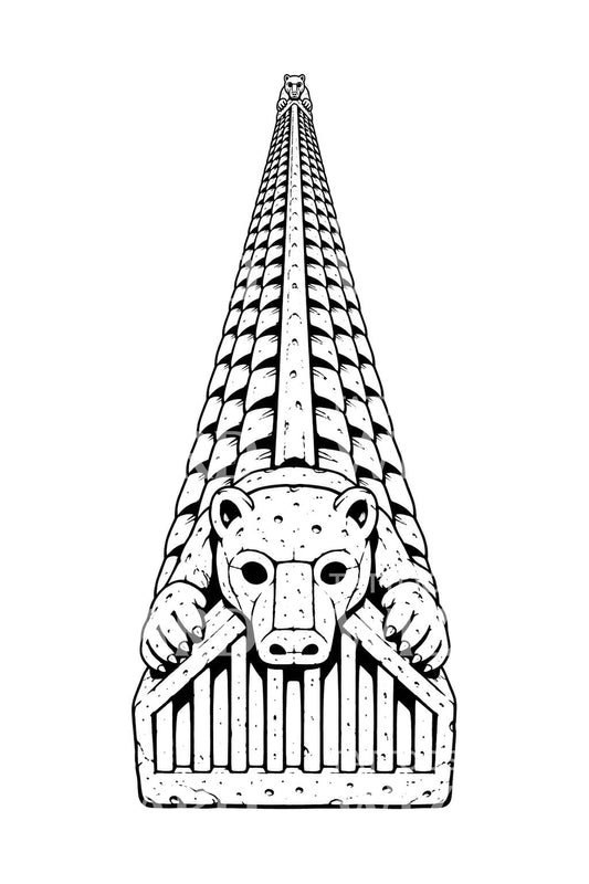 Norse Hogback Hall Stone Tattoo Design