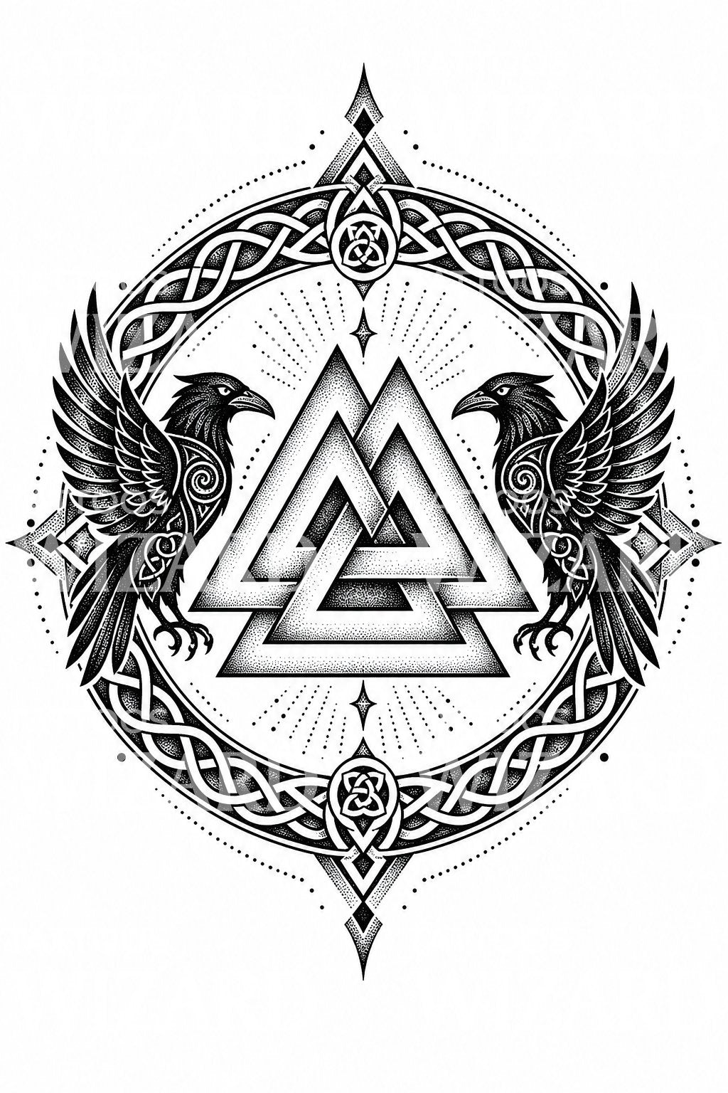 Norse Valknut Tattoo Design