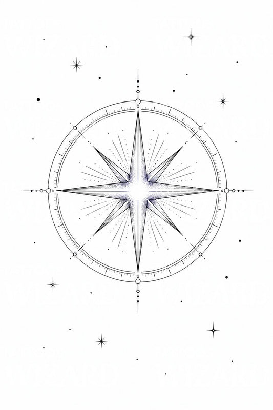 Nordstern Kompass Tattoo-Design