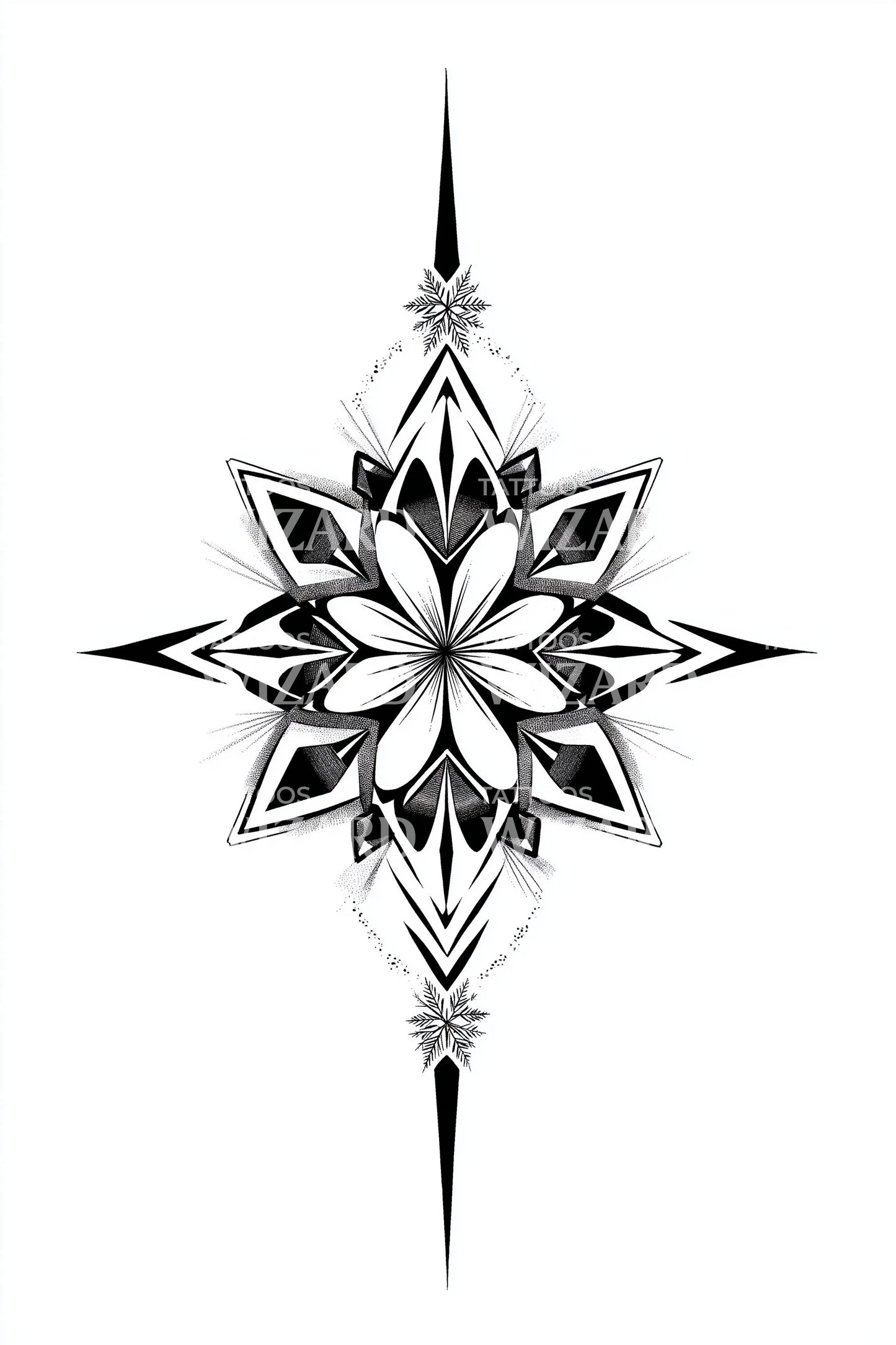 North Star Mandala Tattoo Idea