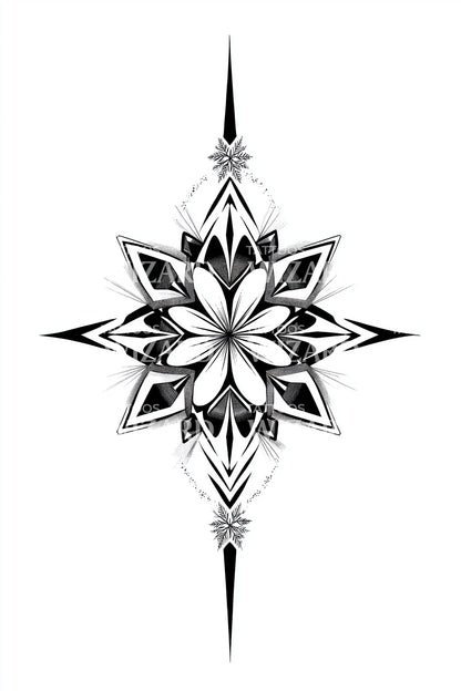 North Star Mandala Tattoo Idea