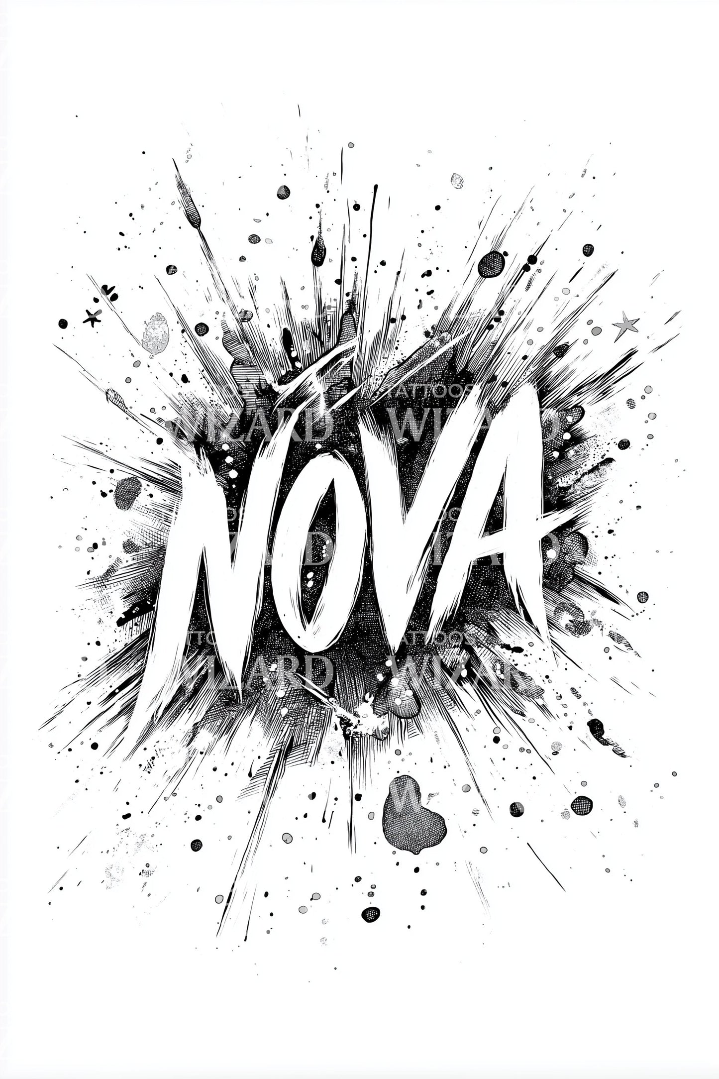Nova Grunge Burst Tattoo Design