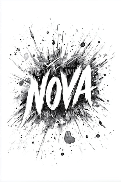 Nova Grunge Burst Tattoo Design