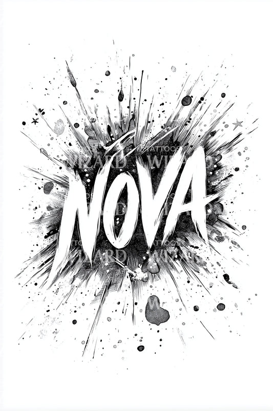 Nova Grunge Burst Tattoo Design