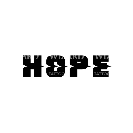 Tattoo-Design mit fettem Schriftzug „Hope“