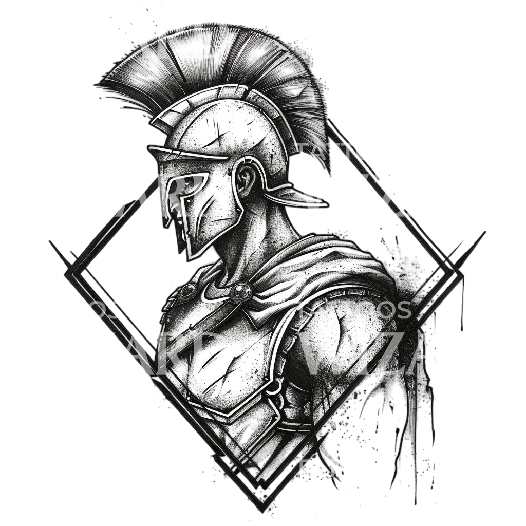 Roman Warrior Tattoo Design