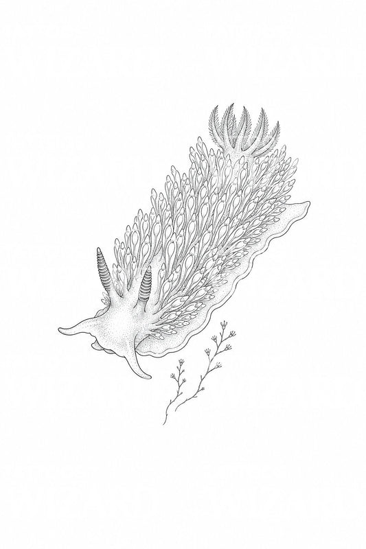 Nacktkiemer Meeresschnecke Fineline Tattoo Idee