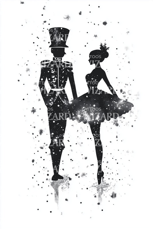 Nutcracker Silhouette Dance Tattoo Illustration