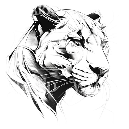 Fierce Panther Head Tattoo Design