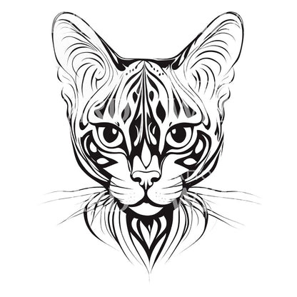 Bengal Cat Head Tattoo Design