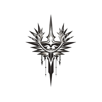 Blackwork Military Symbols Tattoo Design