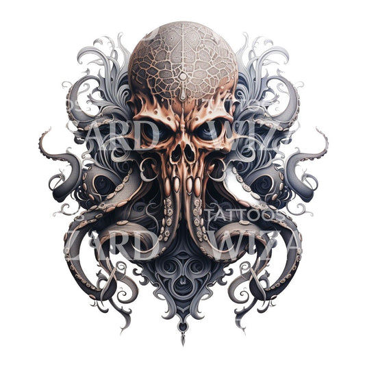 Dark Kraken Monster Tattoo Design