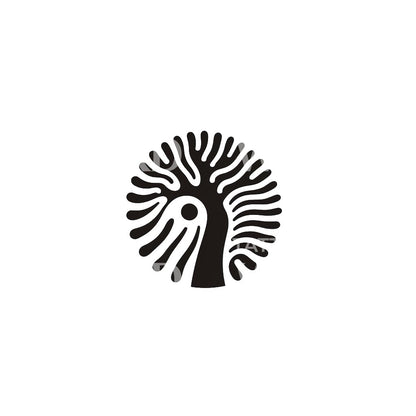 Flowy Tree Minimalist Tattoo Design