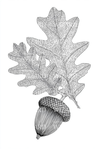 Oak Leaf and Acorn Tattoo Design