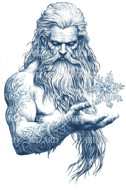 Ocean God Poseidon Tattoo Design