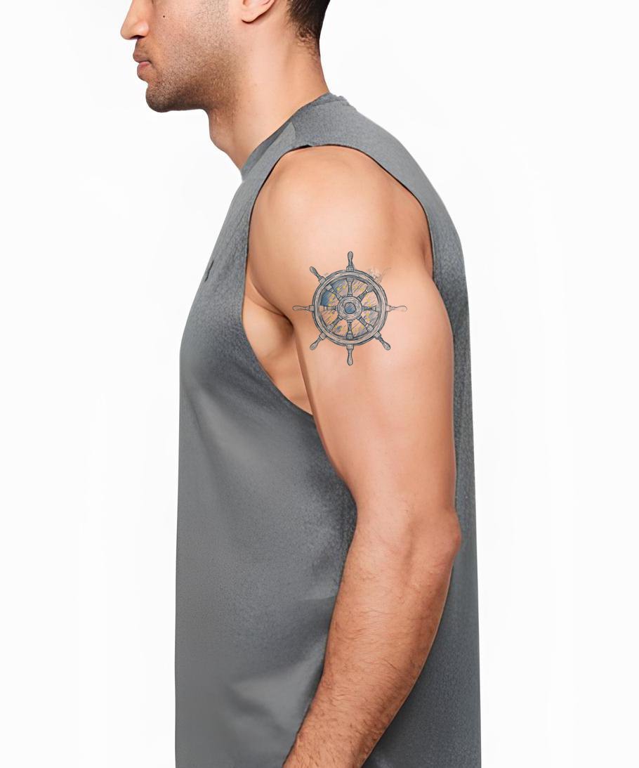 Ilustração de Tatuagem de Borrifo de Timão do Oceano
