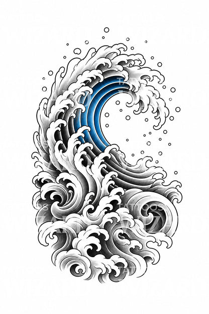 Meereswelle Tattoo-Design