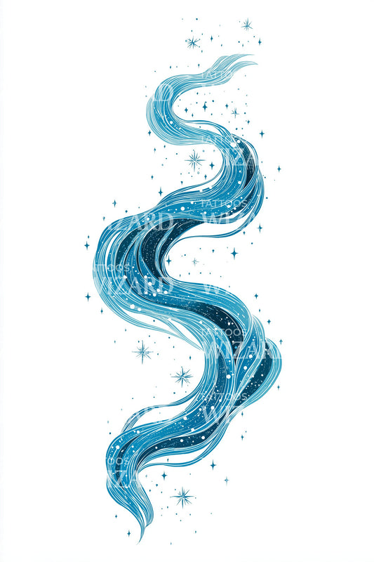 Oceanic Spirit Ribbon Tattoo Design