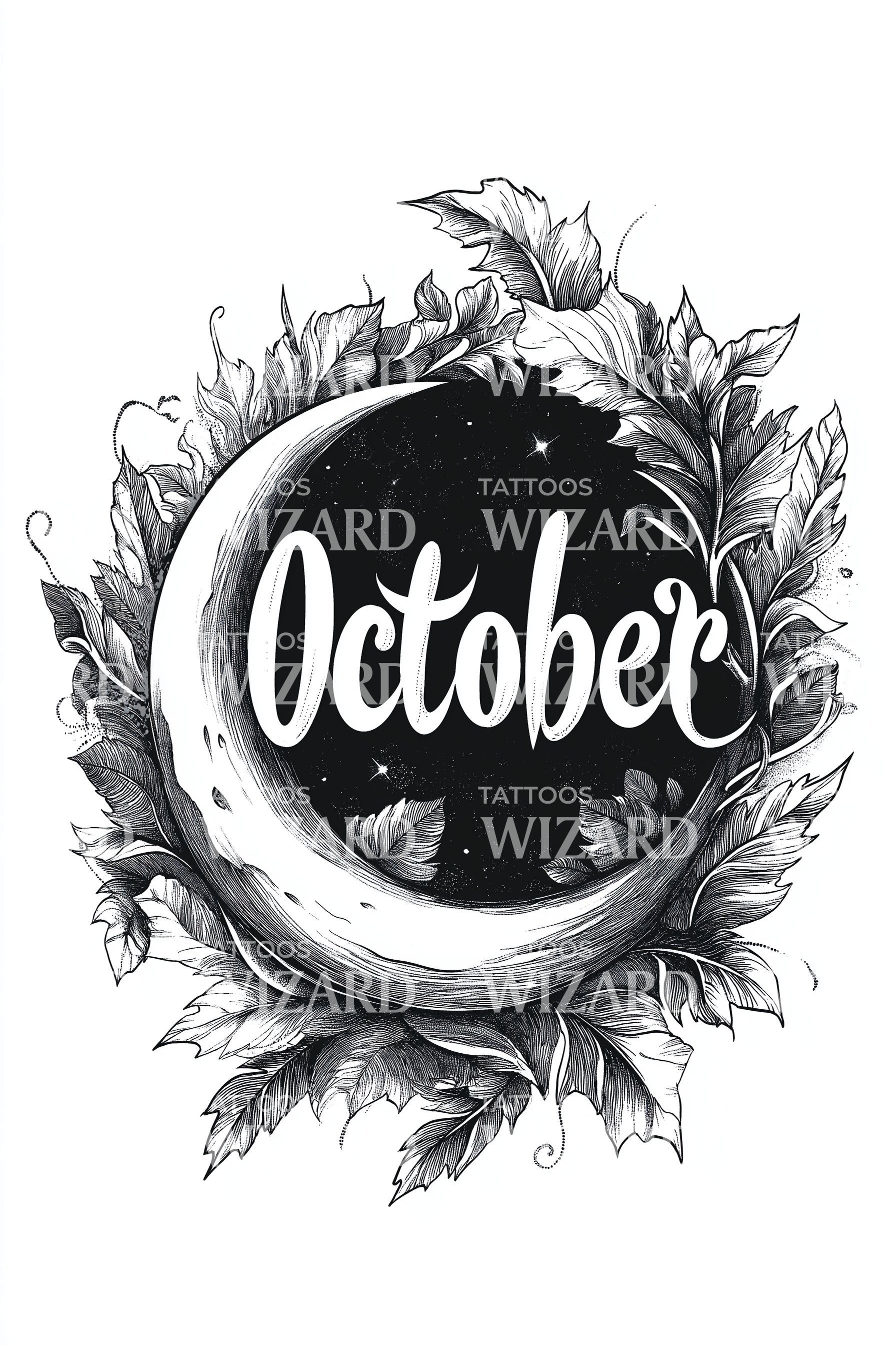 October Script Graphic October Ink Splash Script Tattoo Design – Tattoos Wizard Designs