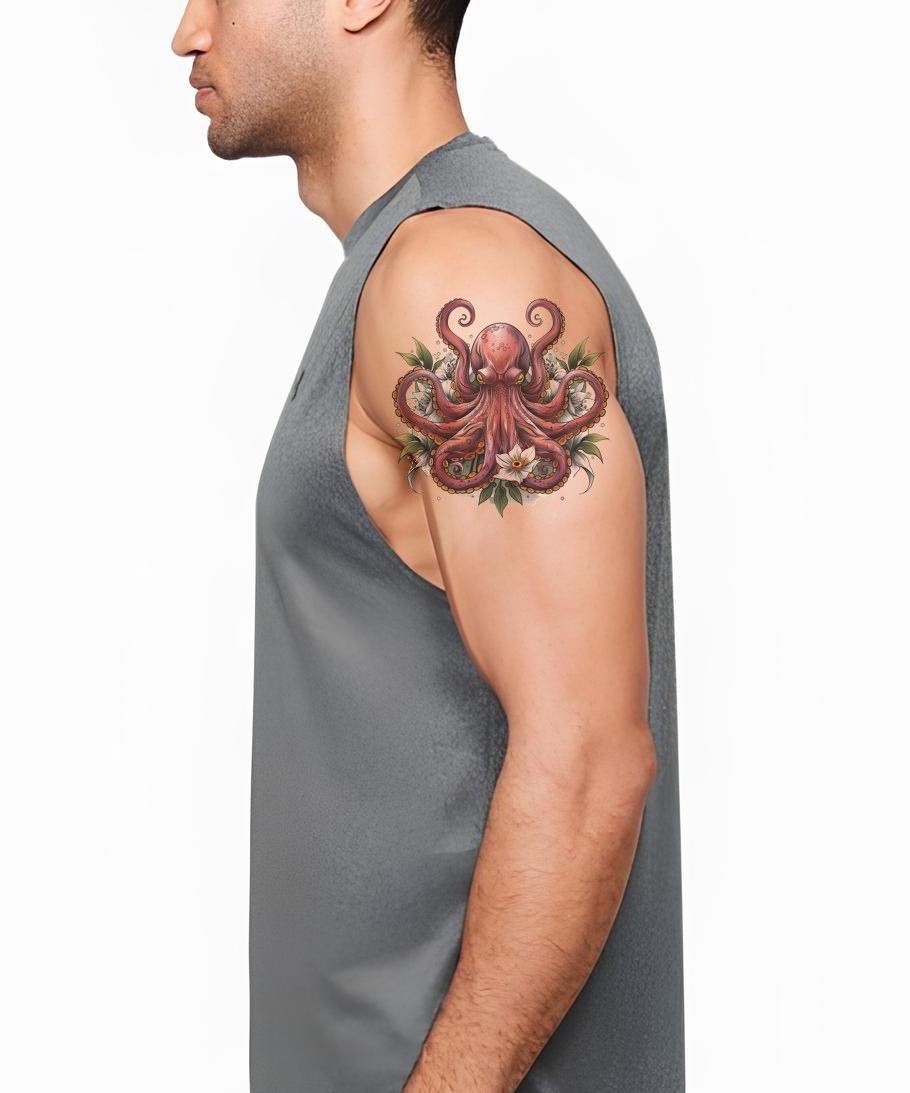 Design di Tatuaggio Octopus Neo Tradizionale