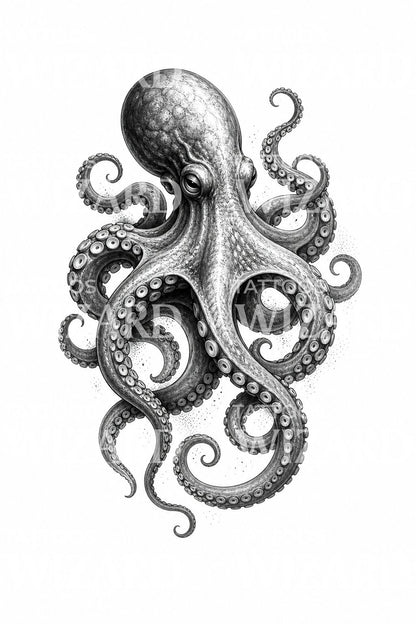 Design de Tatuagem de Polvo