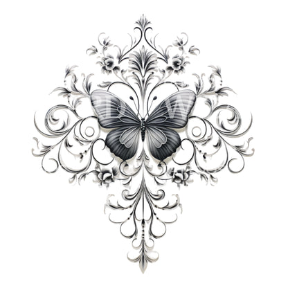 Butterfly Ornamental Tattoo Design