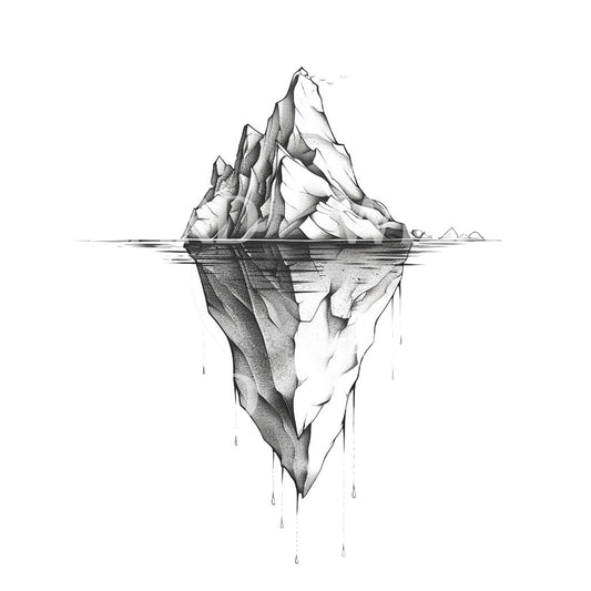 Conception de tatouage d'iceberg Dotwork