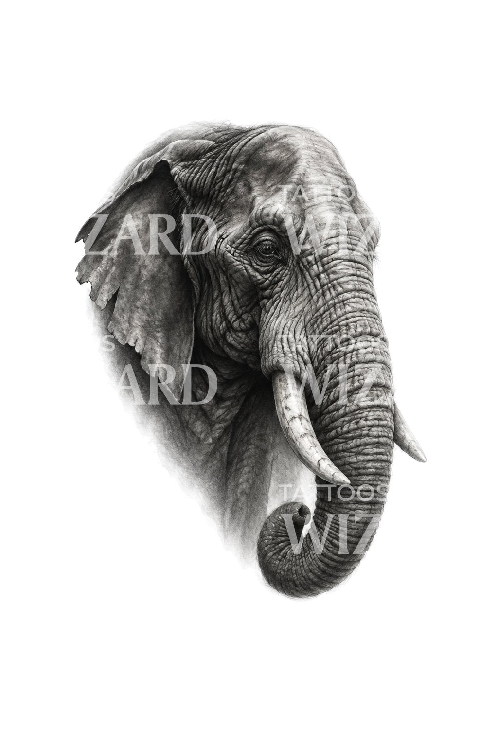 老象肖像纹身插画